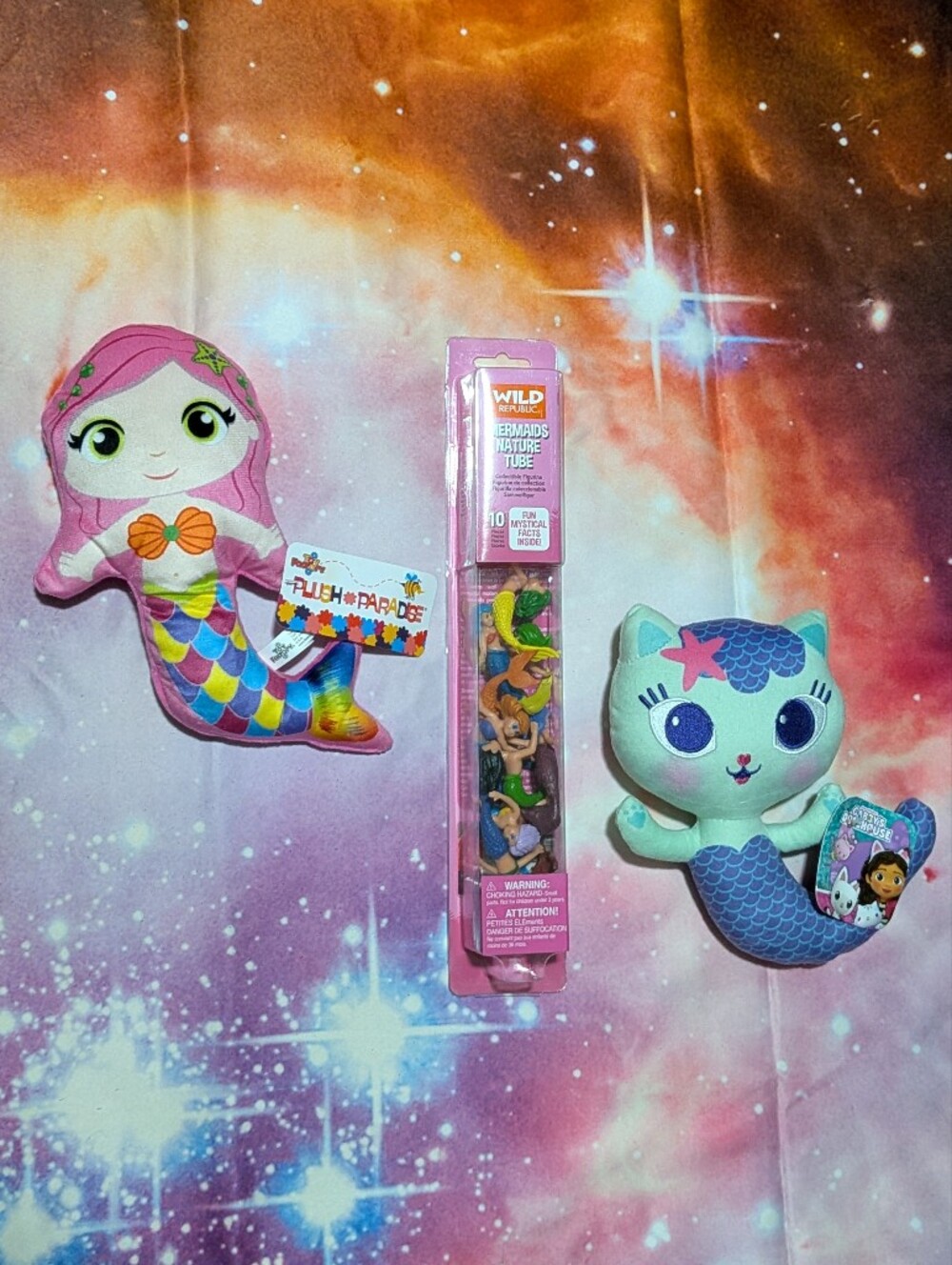 🧜‍♀️ Mermaid Bundle - Gabbys Dollhouse Plush And Wild Republic Figures